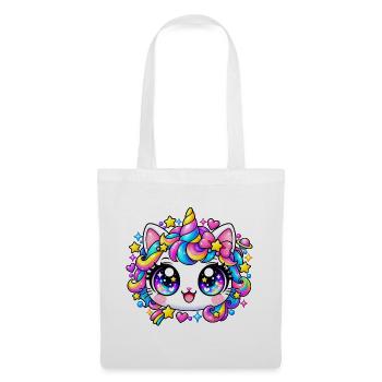 Kawaii Regenbogeneinhorn - Stoffbeutel - Weiß - Vorne