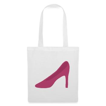 Rosa High Heels - Stoffbeutel - Weiß - Vorne