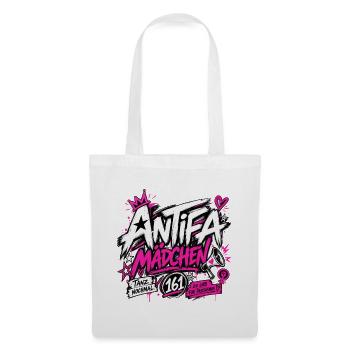 Antifa Mädchen - Stoffbeutel - Weiß - Vorne