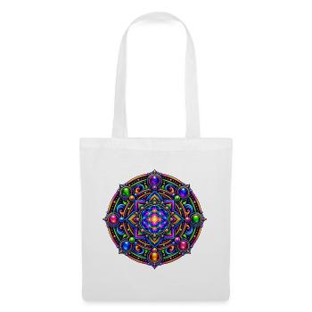 Kosmische Blume Mandala - Stoffbeutel - Weiß - Vorne