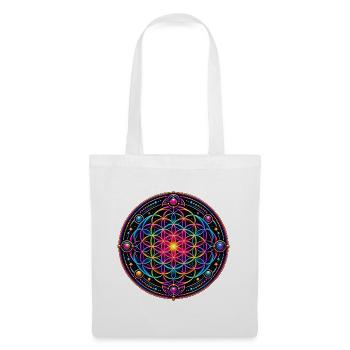 Psy Circle Neon Mandala - Stoffbeutel - Weiß - Vorne