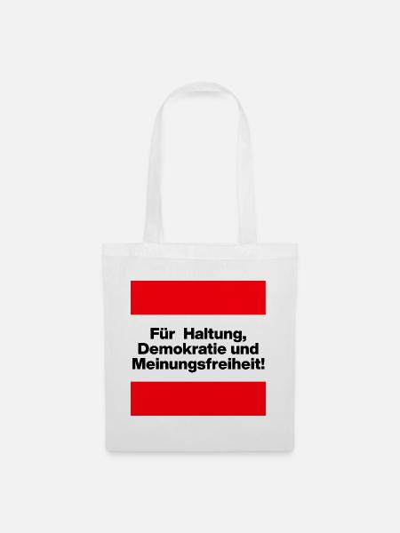 FÜR HALTUNG, DEMOKRATIE UND MEINUNGSFREIHEIT! - Stoffbeutel - Weiß