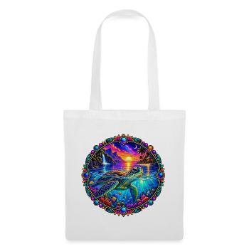Kosmische Schildkröte Kristalle - Stoffbeutel - Weiß - Vorne