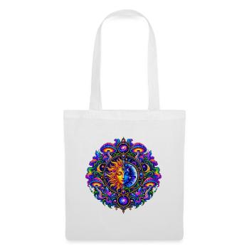 Sonne Mond Mandala - Stoffbeutel - Weiß - Vorne