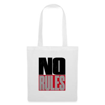 NO RULES – Brutalistischer Statement Schriftzug - Stoffbeutel - Weiß - Vorne