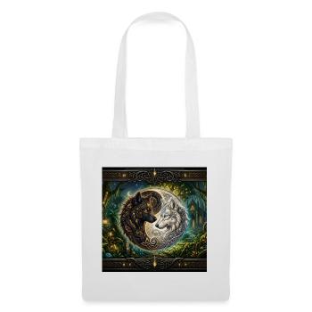 Celtic Wolves Yin Yang – Steampunk-Harmonie - Stoffbeutel - Weiß - Vorne