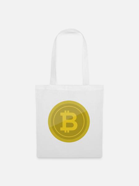 Bitcoin-Coin - Stoffbeutel - Weiß