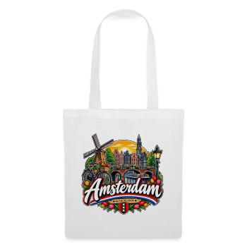 Amsterdam – Grachten, Tulpen & Holland - Stoffbeutel - Weiß - Vorne