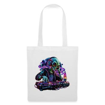 Kosmischer Alien DJ - Stoffbeutel - Weiß - Vorne
