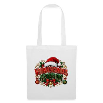 Weihnachtsmodus aktiviert – Weihnachtsdesign - Stoffbeutel - Weiß - Vorne