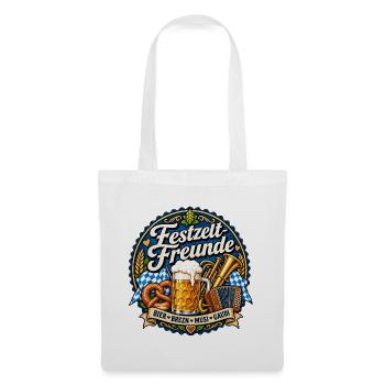 FESTZELT FREUNDE – Bier, Brezn, Musi & Gaudi - Stoffbeutel - Weiß - Vorne