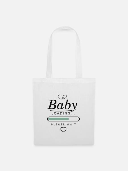 Baby Loading Minimal – Schwangerschaft - Stoffbeutel - Weiß