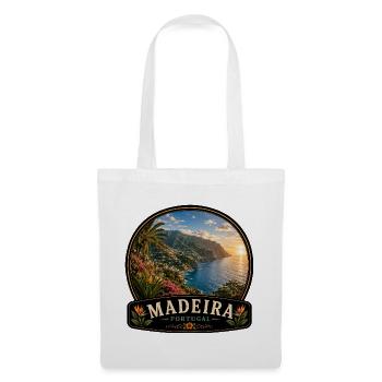 Madeira Portugal Atlantik Insel Urlaub Vintage - Stoffbeutel - Weiß - Vorne