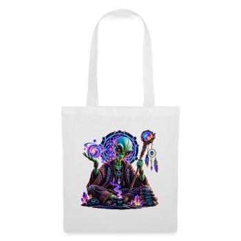 Kosmisches Alien-Orakel – Mystisches Alien Design - Stoffbeutel - Weiß - Vorne