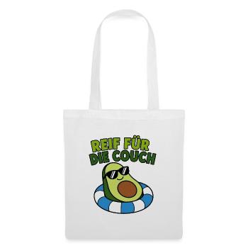 Reif für die Couch Avocado Cartoon Design - Stoffbeutel - Weiß - Vorne