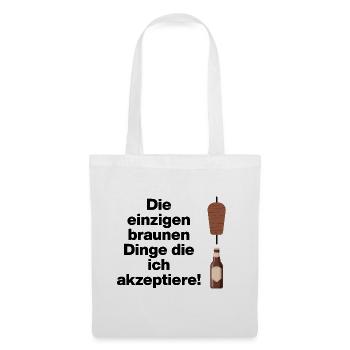 DÖNER UND BIER EINZIGE AKZEPTIERTE BRAUNE DINGE - Stoffbeutel - Weiß - Vorne