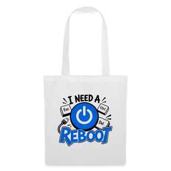 I NEED A REBOOT – Computational Humor - Stoffbeutel - Weiß - Vorne