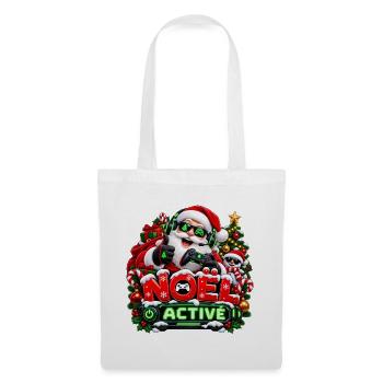 Gamer Weihnachtsmodus aktiviert – Santa Claus Player 3D - Stoffbeutel - Weiß - Vorne