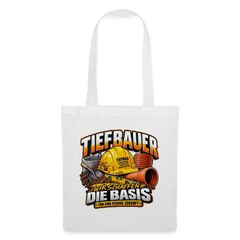 Tiefbauer Basis für starke Zukunft Helm  - Stoffbeutel - Weiß - Vorne