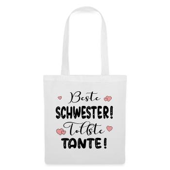 Schwester Tante Baby - Stoffbeutel - Weiß - Vorne