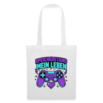 Speicherstand mein Leben Retro Gamer Controller - Stoffbeutel - Weiß - Vorne
