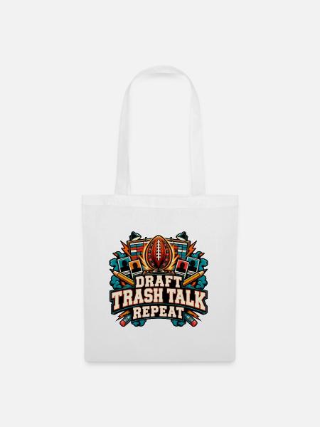 Draft Trash Talk Repeat  - Stoffbeutel - Weiß