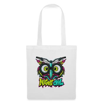 Neon Night Owl Mountainbike-Kunst - Stoffbeutel - Weiß - Vorne