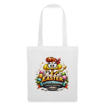 Easter Little Dragon – Lustiger Osterdrache - Stoffbeutel - Weiß - Vorne