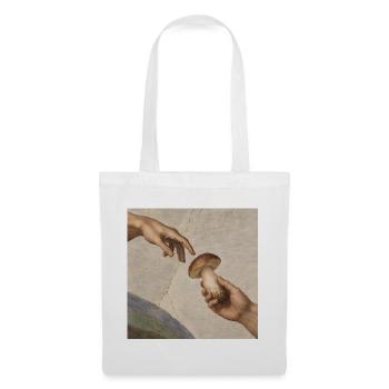 Entstehung des Porcini-Pilz-Tees - Stoffbeutel - Weiß - Vorne