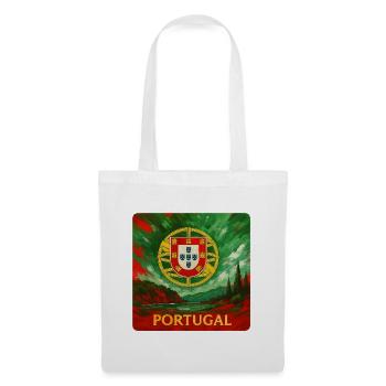 Portugal Emblem im Landschaftsdesign - Stoffbeutel - Weiß - Vorne