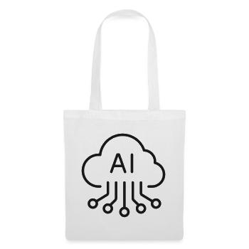 KI-Cloud-Computing-Linien-Symbol - Stoffbeutel - Weiß - Vorne