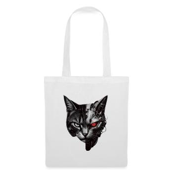 Halb-Katze Cyborg-Katze - Stoffbeutel - Weiß - Vorne