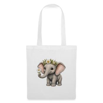 Cute Elephant – Daisy Trunk Friend - Stoffbeutel - Weiß - Vorne