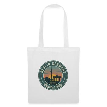 Vintage-Berliner Deutschland-Abzeichen - Stoffbeutel - Weiß - Vorne
