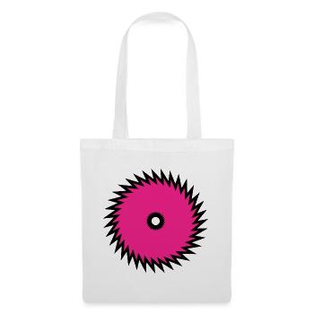 Magenta Spikenkreis Kreissäge Pink - Stoffbeutel - Weiß - Vorne