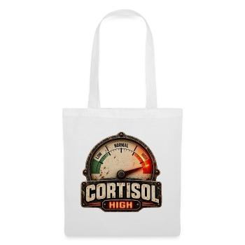 Cortisol Hoch – Vintage Abzeichen - Stoffbeutel - Weiß - Vorne