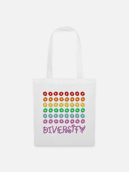 Diversity-Regenbogen - Stoffbeutel - Weiß