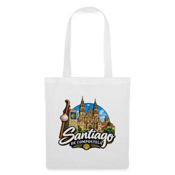 Santiago de Compostela – Jakobsweg & Pilgerziel - Stoffbeutel - Weiß - Vorne