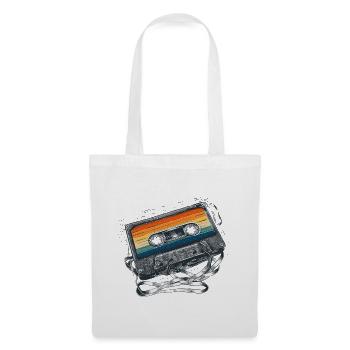 Vintage Retro Rainbow Kassette - Stoffbeutel - Weiß - Vorne