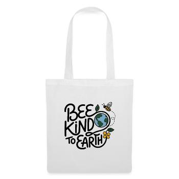 Bee Kind to Earth – Abeille & Terre Écologique - Stoffbeutel - Weiß - Vorne