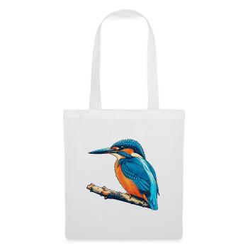 Eisvogel Retro - Stoffbeutel - Weiß - Vorne