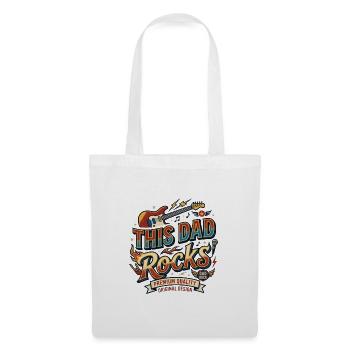 Dieser Vater rockt Gitarren-Tee Cool Retro - Stoffbeutel - Weiß - Vorne