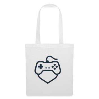 Retro Controller Silhouette – Clean Gamer-Shirt - Stoffbeutel - Weiß - Vorne