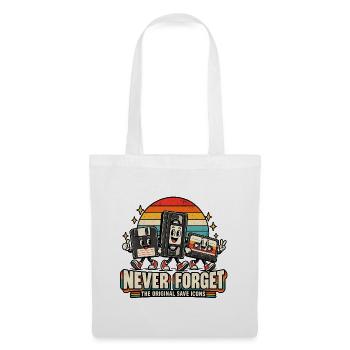 Retro-Speicher-Icons - Stoffbeutel - Weiß - Vorne
