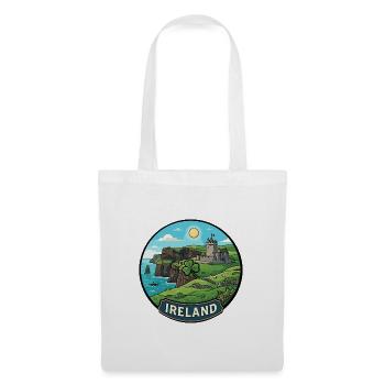 Irland-Reiseabzeichen Klippen von Moher Shamrock - Stoffbeutel - Weiß - Vorne