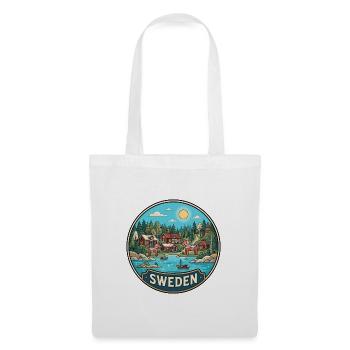 Schweden Reiseabzeichen Dala Pferdearchipel - Stoffbeutel - Weiß - Vorne