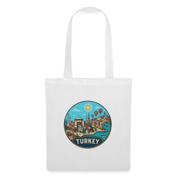 Türkei-Reiseabzeichen Hagia Sophia Kappadokien - Stoffbeutel - Weiß - Vorne