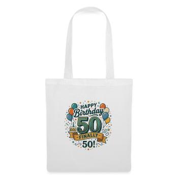 Alles Gute zum Geburtstag endlich 50 Bash Konfetti-Party - Stoffbeutel - Weiß - Vorne