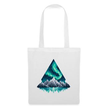 Geometrische Bergkette in Teal - Stoffbeutel - Weiß - Vorne