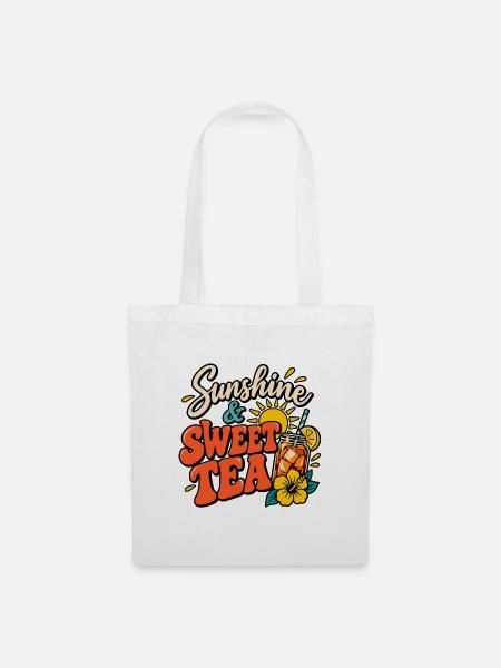 Sonnenschein- und Süßtee-Sommer-Design - Stoffbeutel - Weiß